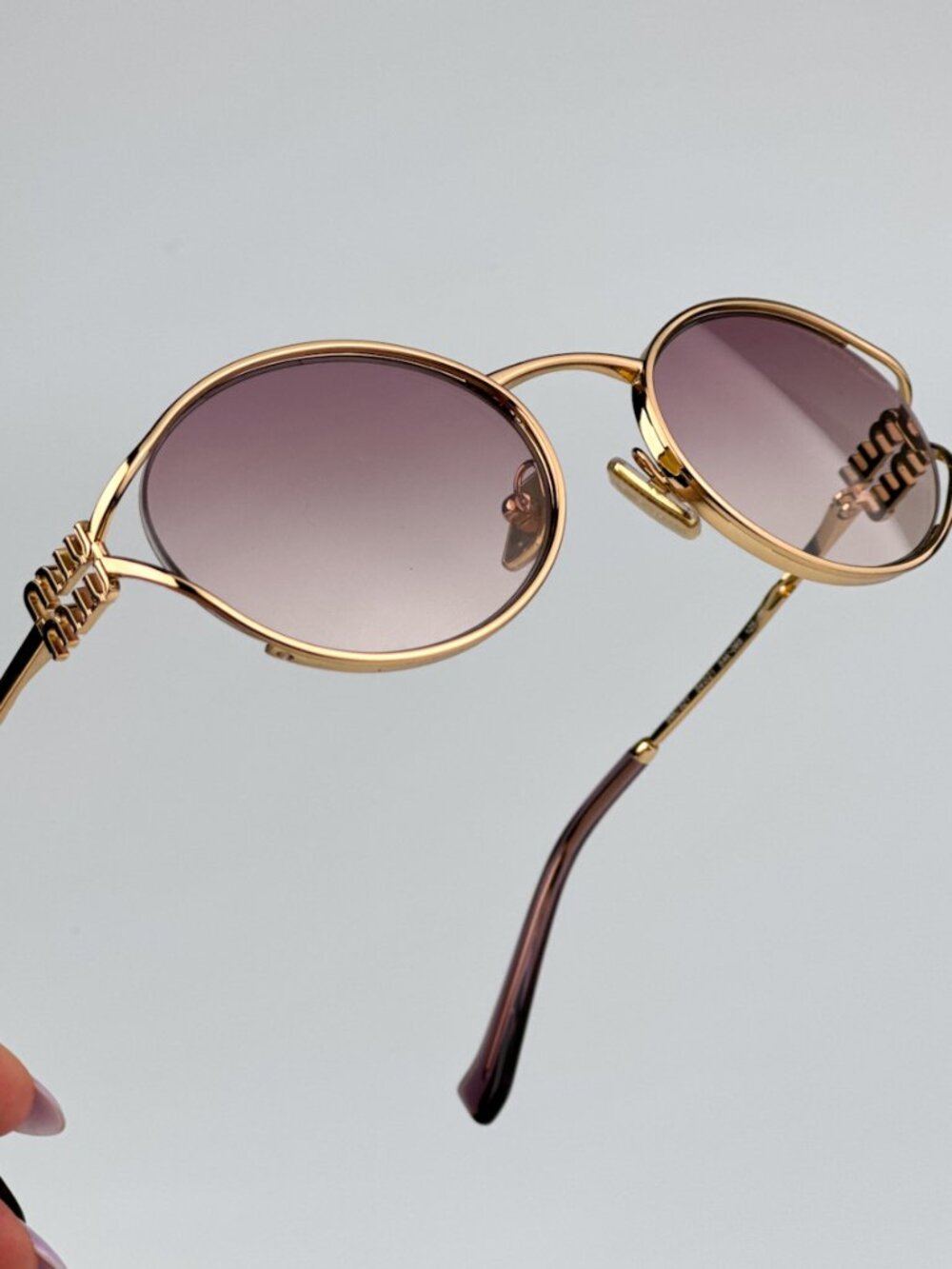 Miu Miu MU52YS 5AK06S BRAND NEW Sunglasses Gold Brown Gradient Violet Unisex